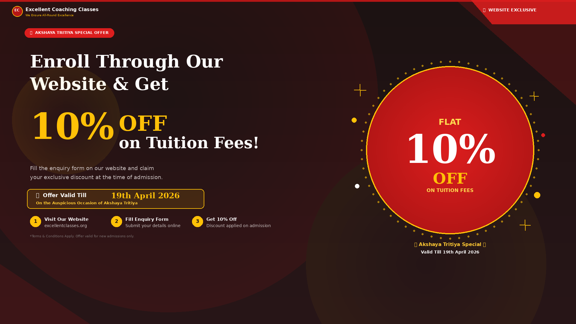 10% off on tuition fees